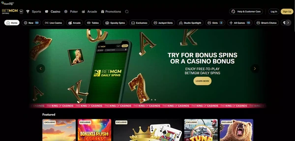 Screenshot of BetMGM Casino website