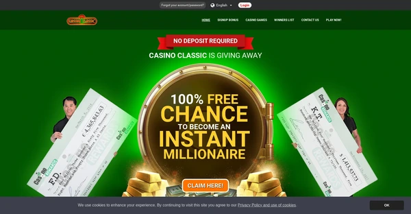 Screenshot of Casino Classic Casino website