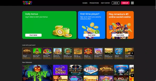 Screenshot of Chumba Casino website