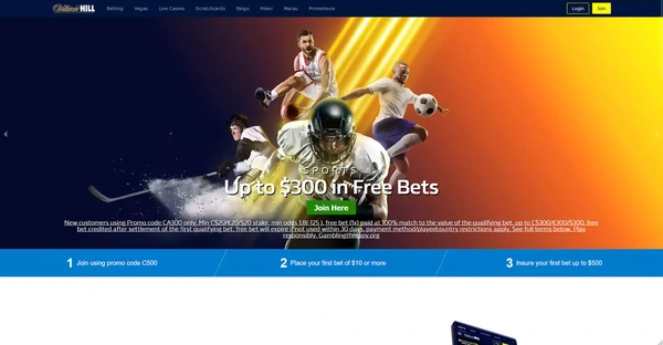 Screenshot of William Hill Casino website